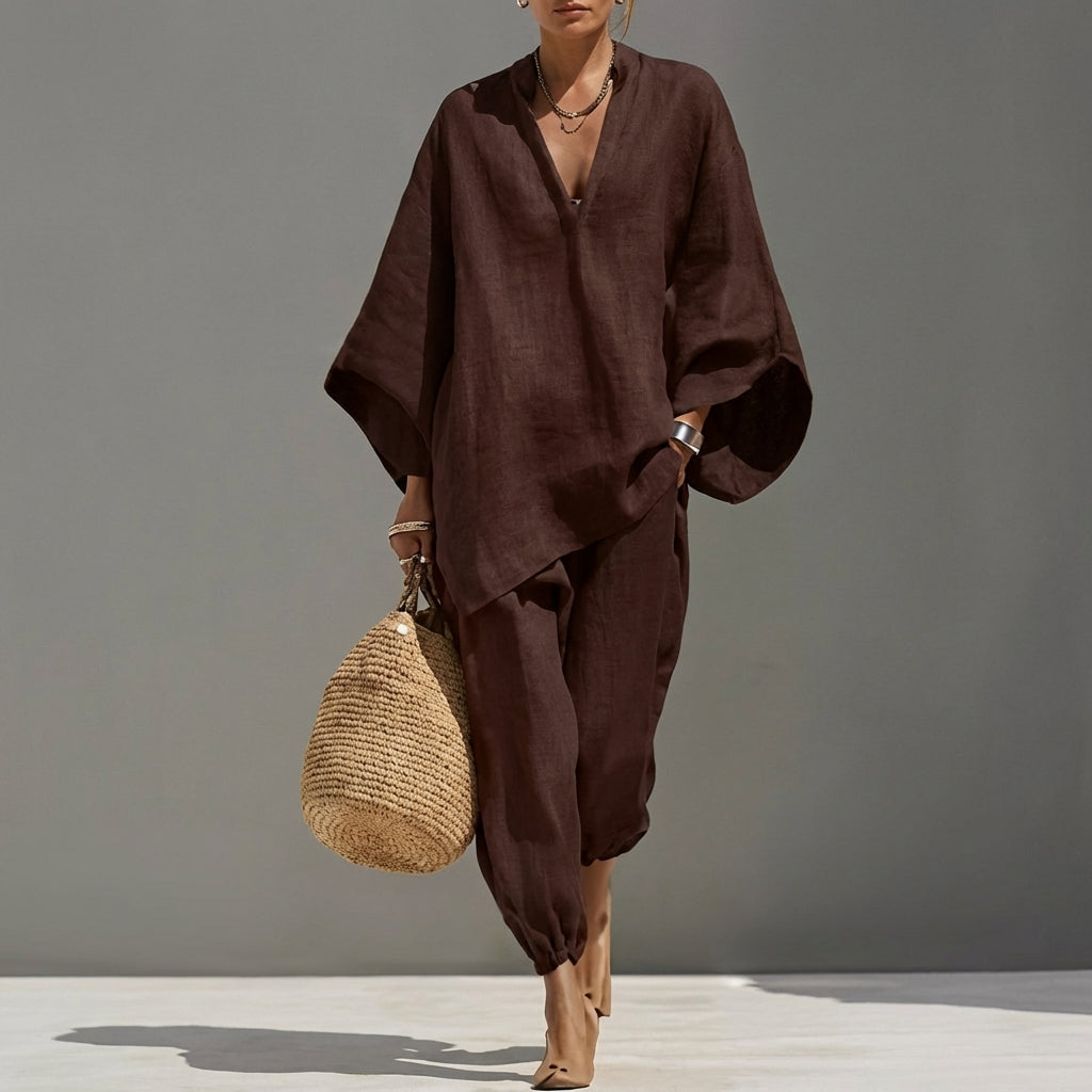 Rosalyn | Casual Two-Piece Set with V-Neck for Women
