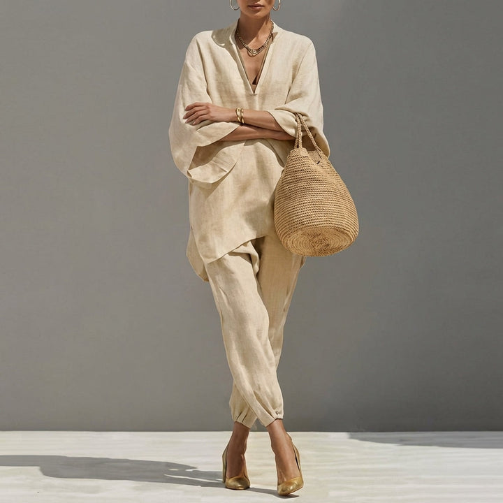 Rosalyn | Casual Two-Piece Set with V-Neck for Women