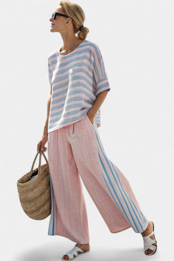 Cecile | Bamboo Linen Set Pink