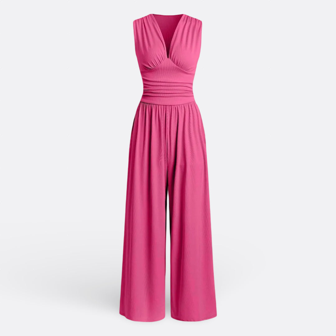 Eleonora - Chic Sleeveless Wide Leg Jumpsuit