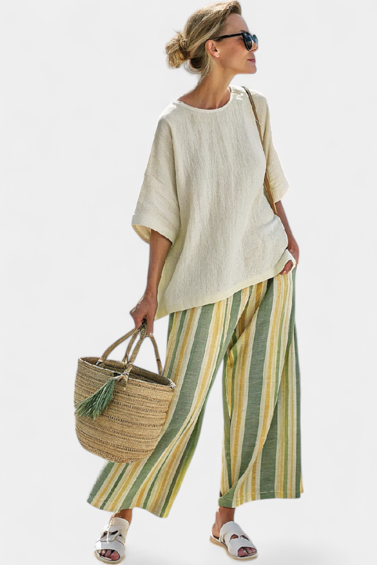Olwen | Bamboo Linen Olive Set