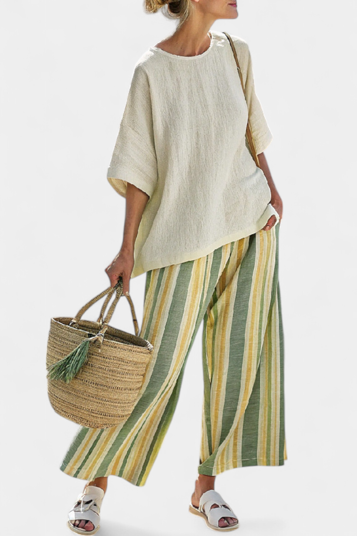 Olwen | Bamboo Linen Olive Set