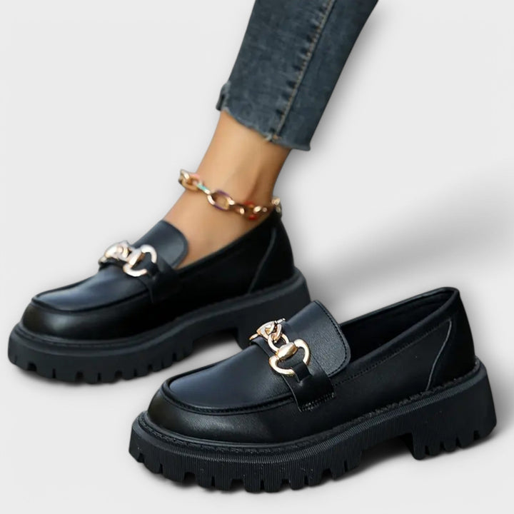 Lúcia | Women's Platform Loafers with Buckle Closure