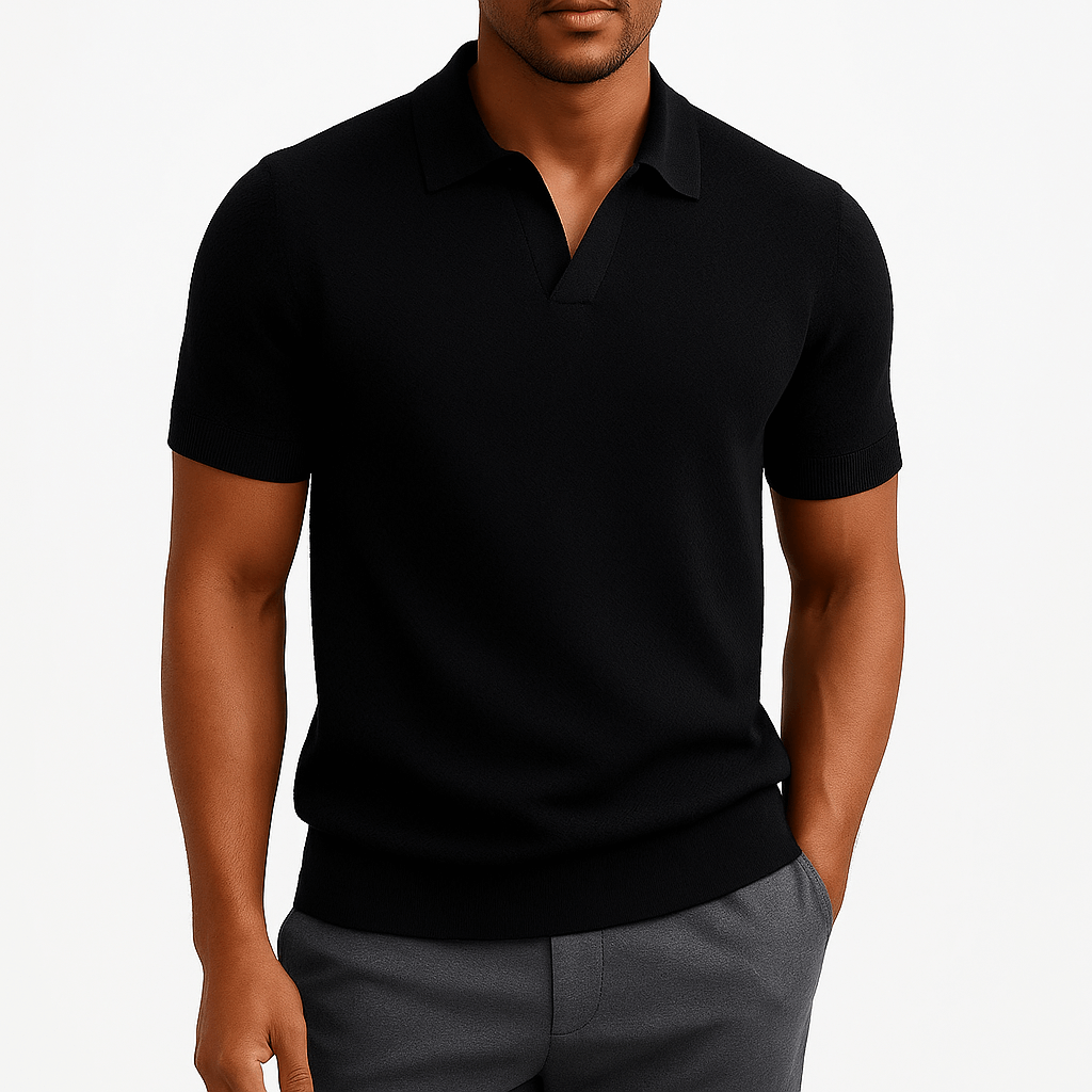 Textured Polyester Polo Shirt