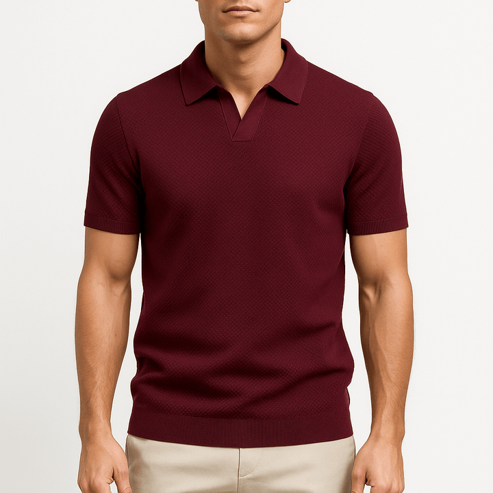 Textured Polyester Polo Shirt