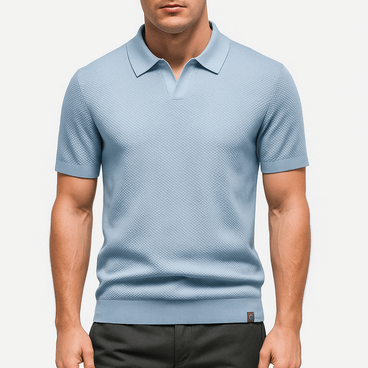 Textured Polyester Polo Shirt
