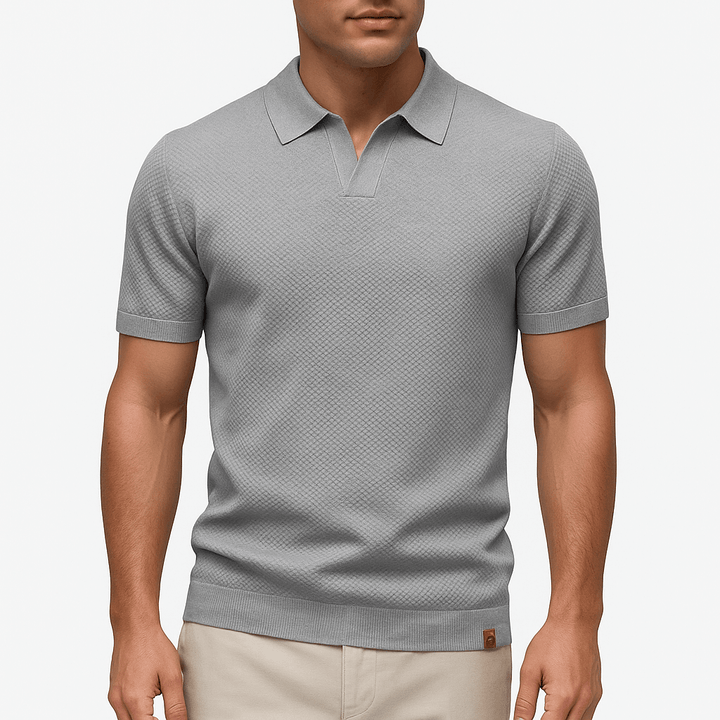 Textured Polyester Polo Shirt