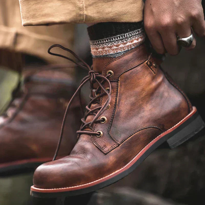 Caleb - Retro Round Toe Boots