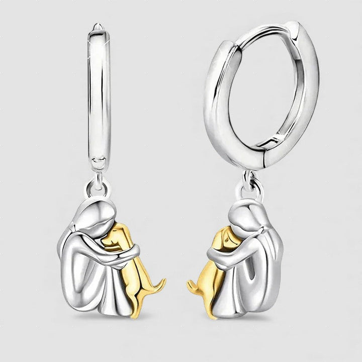 Dog Embrace - Earrings (Round Closure)