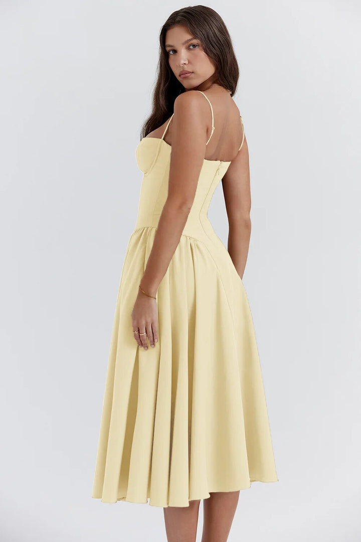 Josie | Sleeveless Bustier Midi Dress