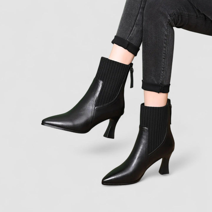 Clarene - Platform Boots in Leather