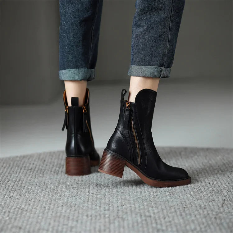 Karlie - Leather Boots