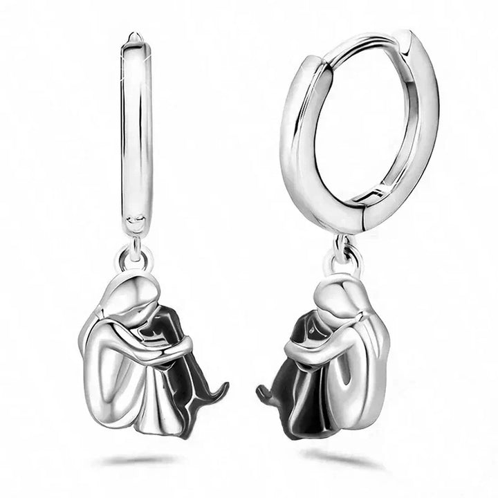 Dog Embrace - Earrings (Round Closure)