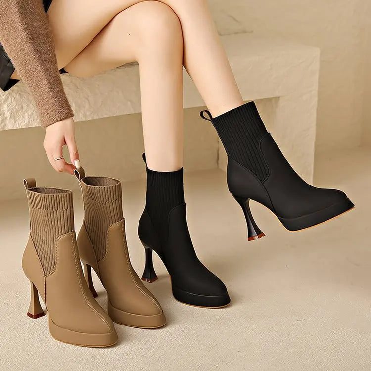 Eugenie - Platform Boots, Comfort and Feminine Elegance