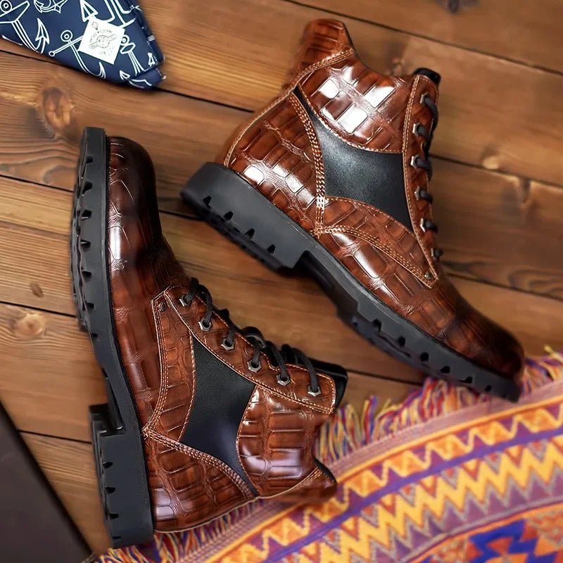 Dante - Crocodile Leather Boots