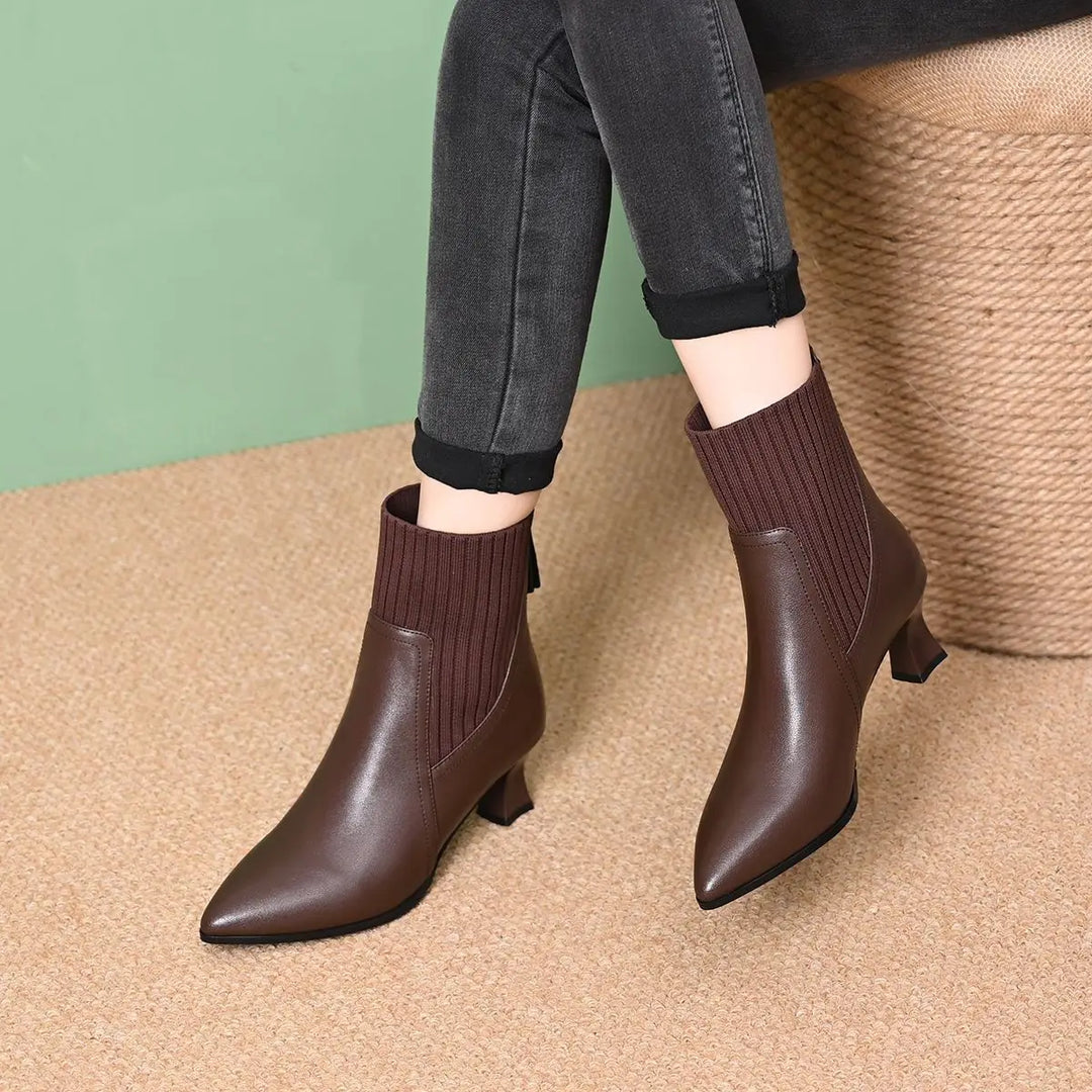 Clarene - Platform Boots in Leather