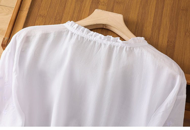 Cassandra | Cotton and Linen Blouse