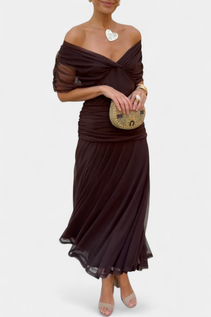 Chloe | Long Floral Dress with V-Neck