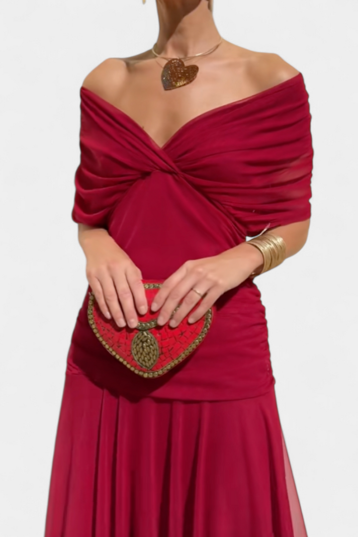 Chloe | Long Floral Dress with V-Neck