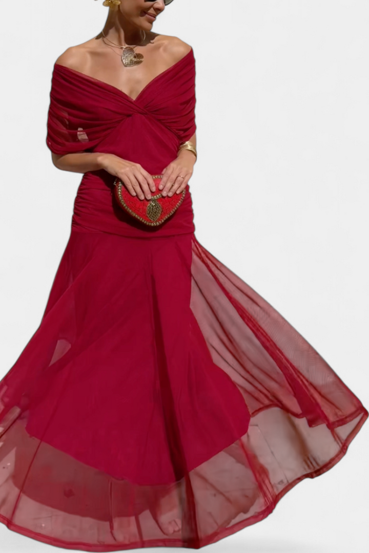 Chloe | Long Floral Dress with V-Neck