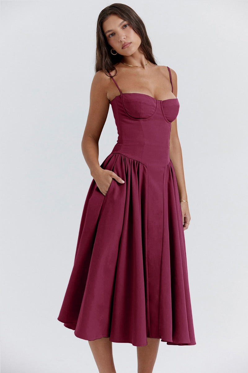 Josie | Sleeveless Bustier Midi Dress