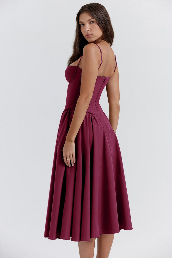 Josie | Sleeveless Bustier Midi Dress