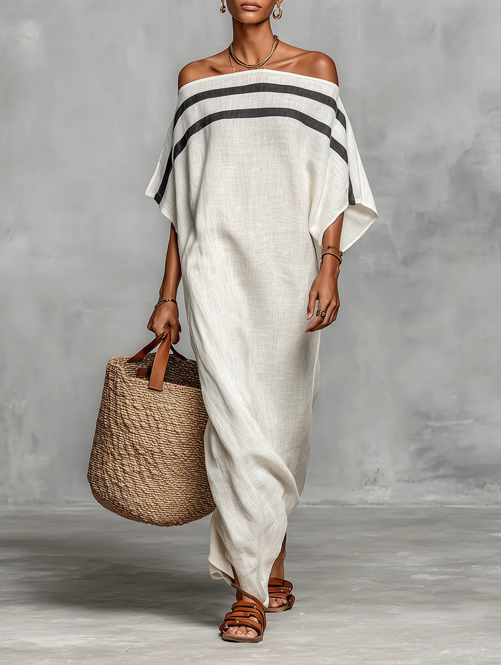 Lennon | Off-Shoulder Maxi Dress with Batwing Sleeves