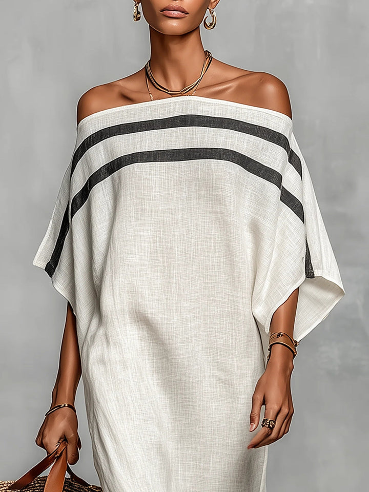 Lennon | Off-Shoulder Maxi Dress with Batwing Sleeves
