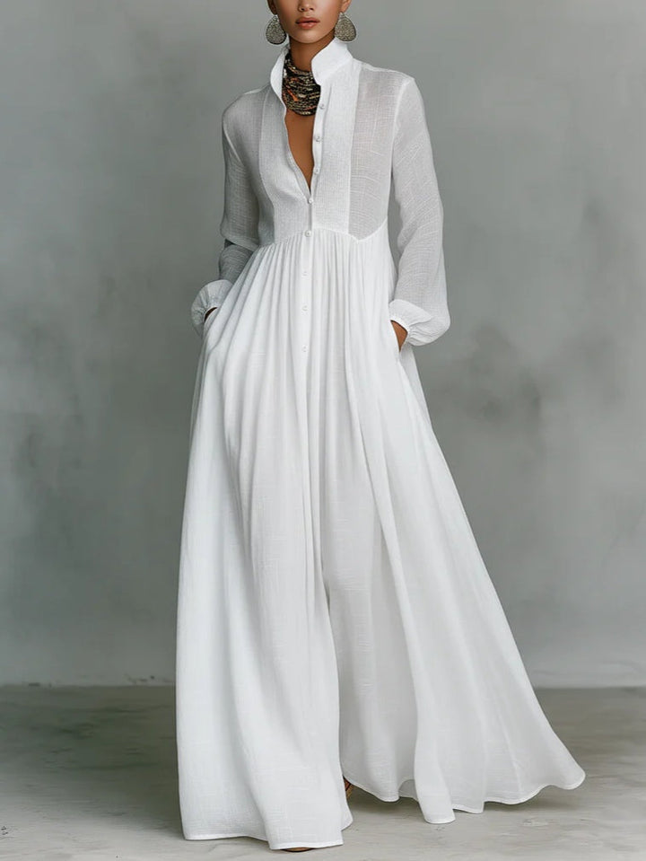 Blair | Minimalist Maxi Dress with High Collar