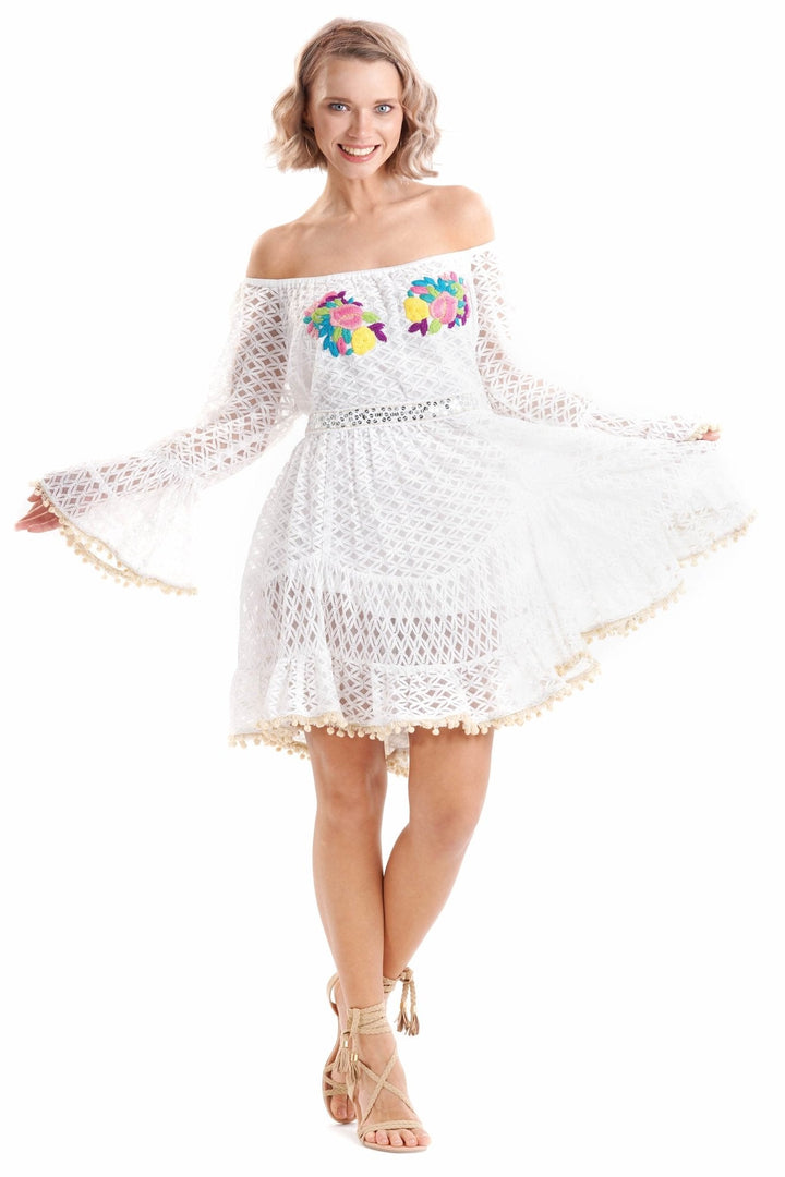 Makayla | Dress with Colorful Embroidery