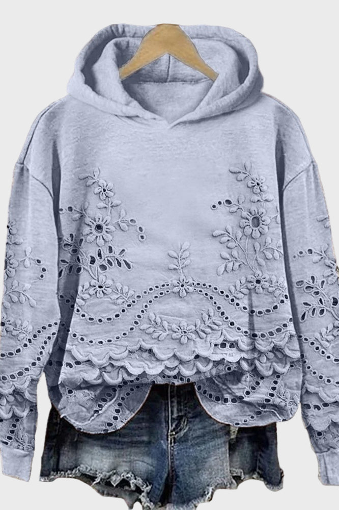 Hooded Sweatshirt in Lace