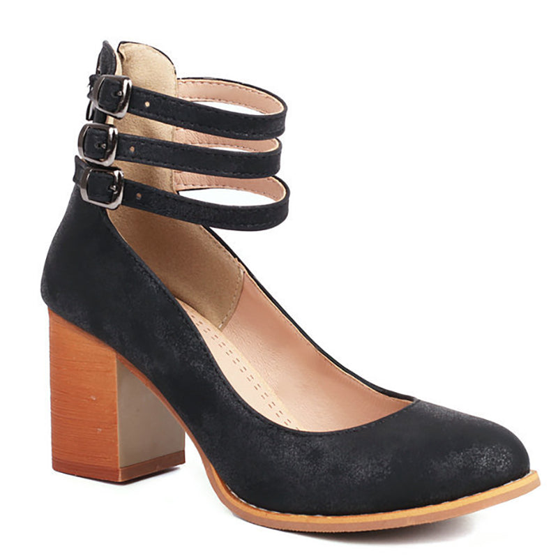 Casilda | Plain sandals with ankle strap and thick sole