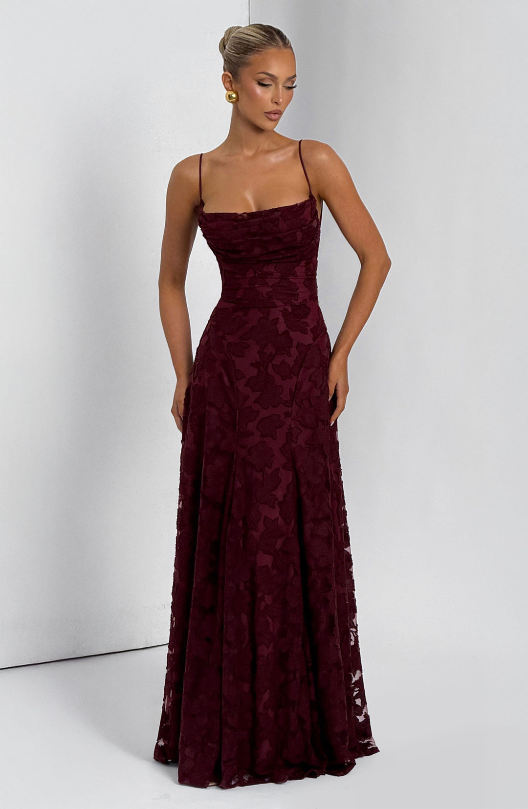 Kennedy | Maxi dress with cascading neckline