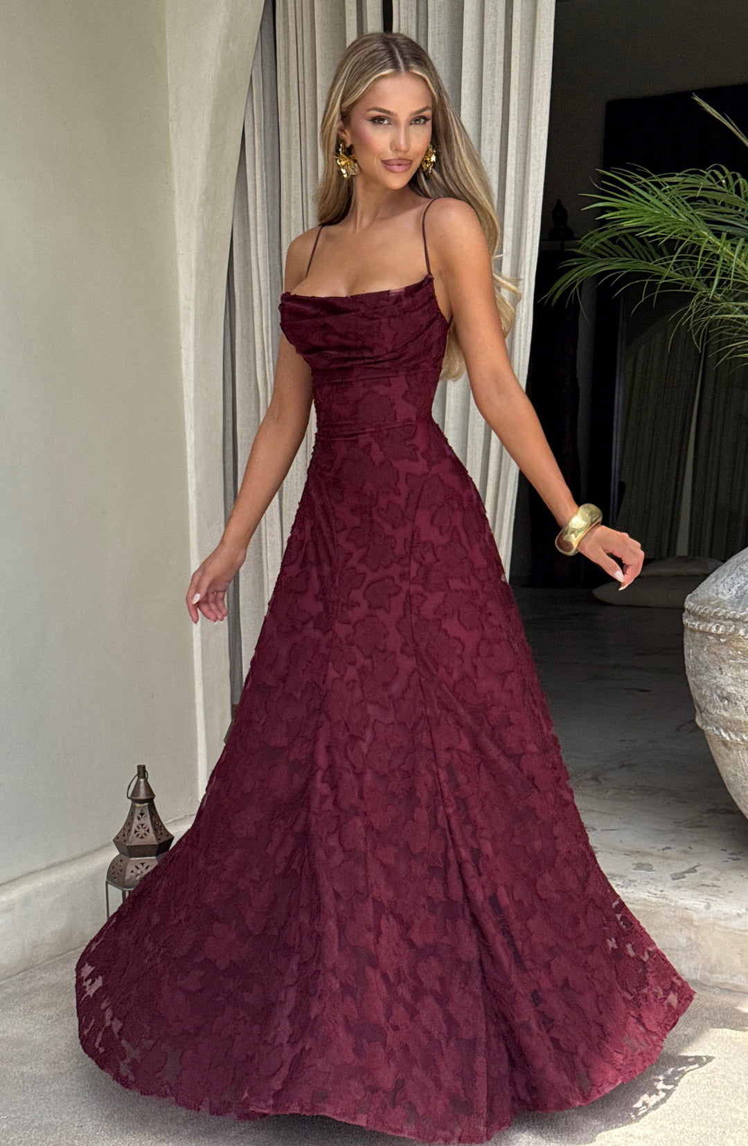 Kennedy | Maxi dress with cascading neckline