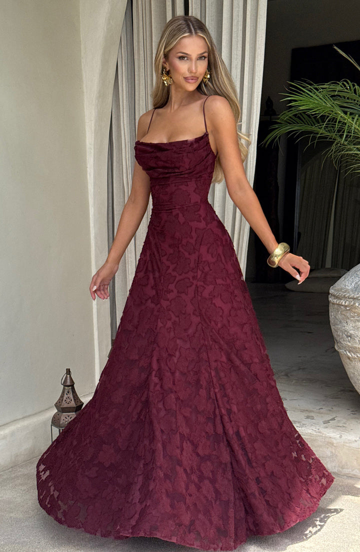 Kennedy | Maxi dress with cascading neckline