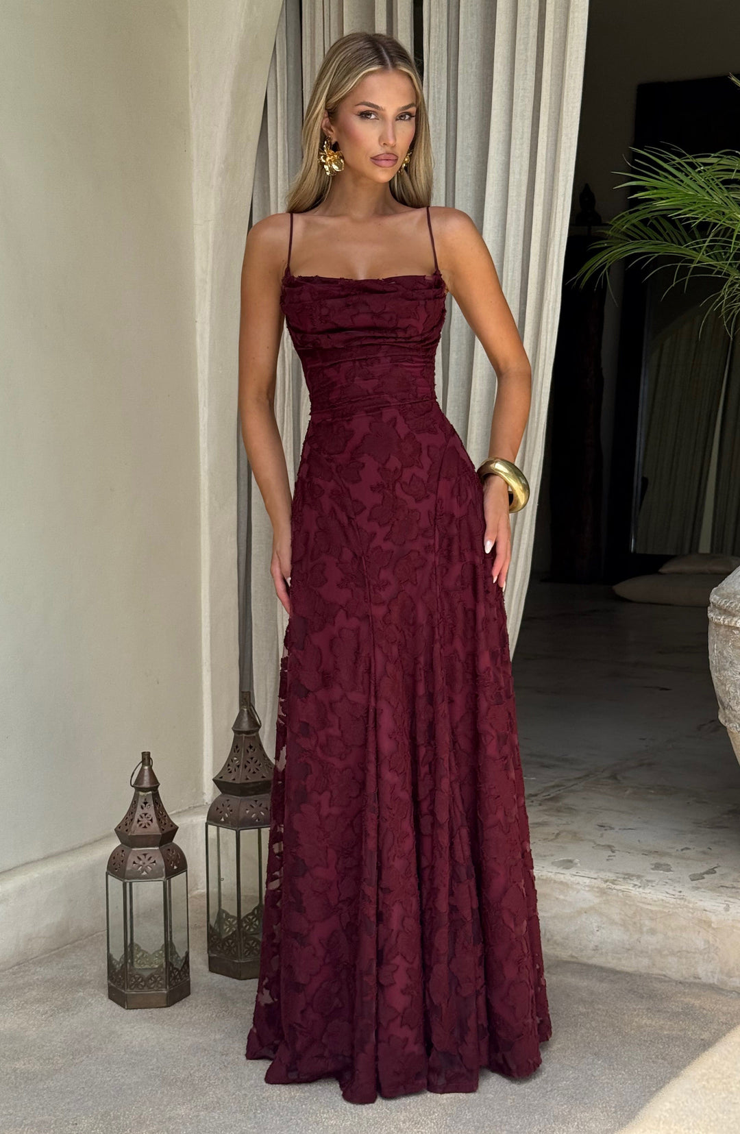 Kennedy | Maxi dress with cascading neckline