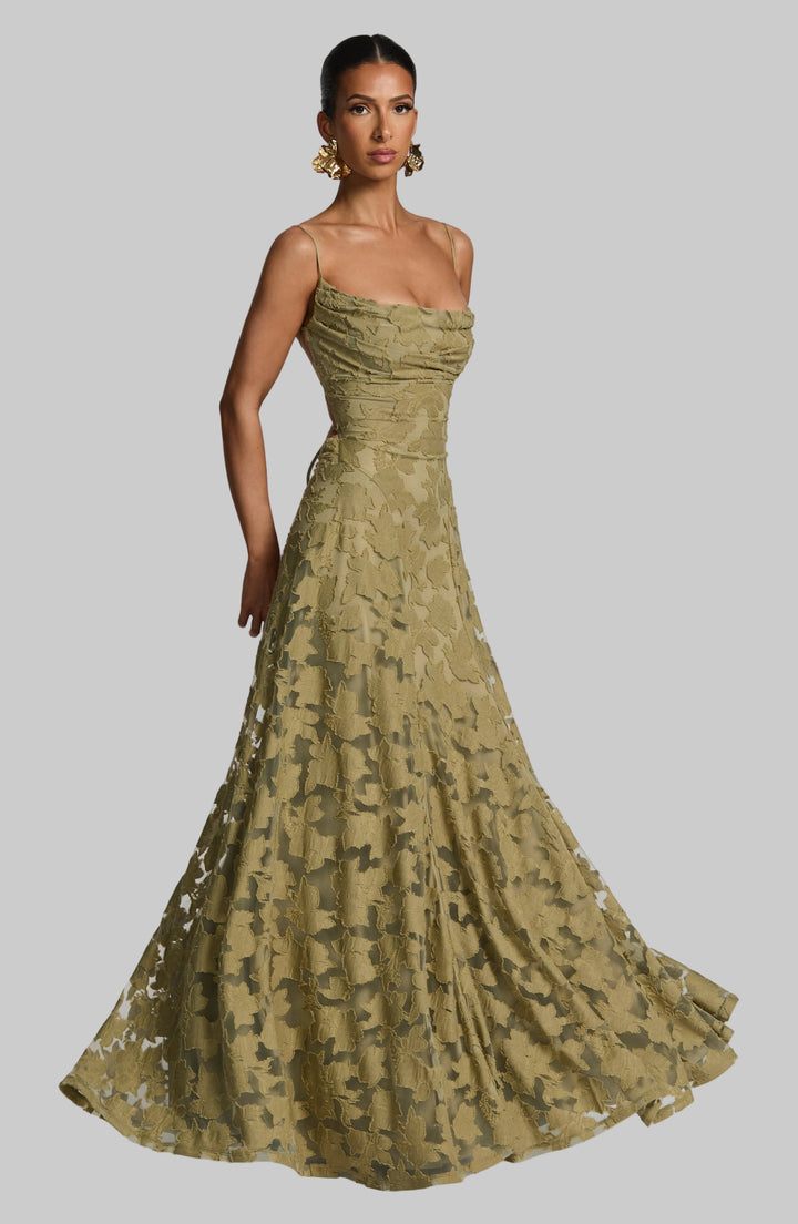 Kennedy | Maxi dress with cascading neckline