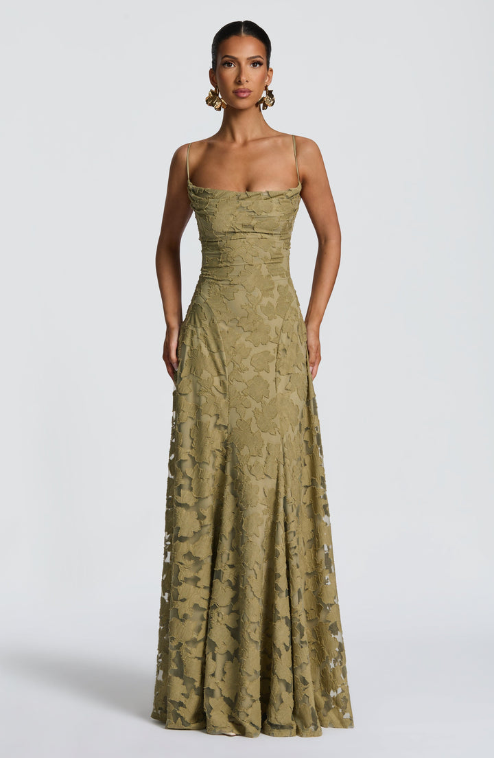 Kennedy | Maxi dress with cascading neckline