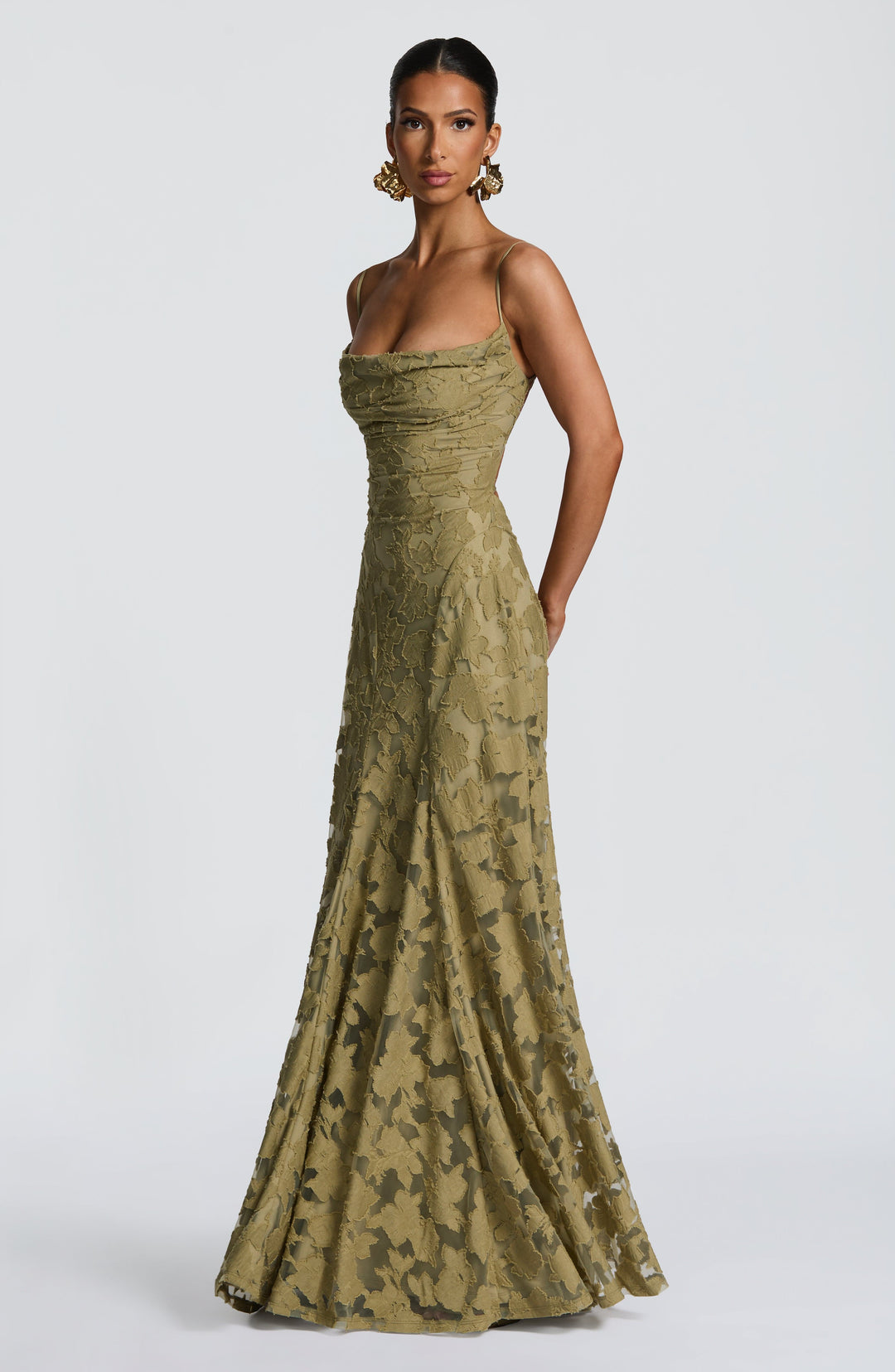 Kennedy | Maxi dress with cascading neckline