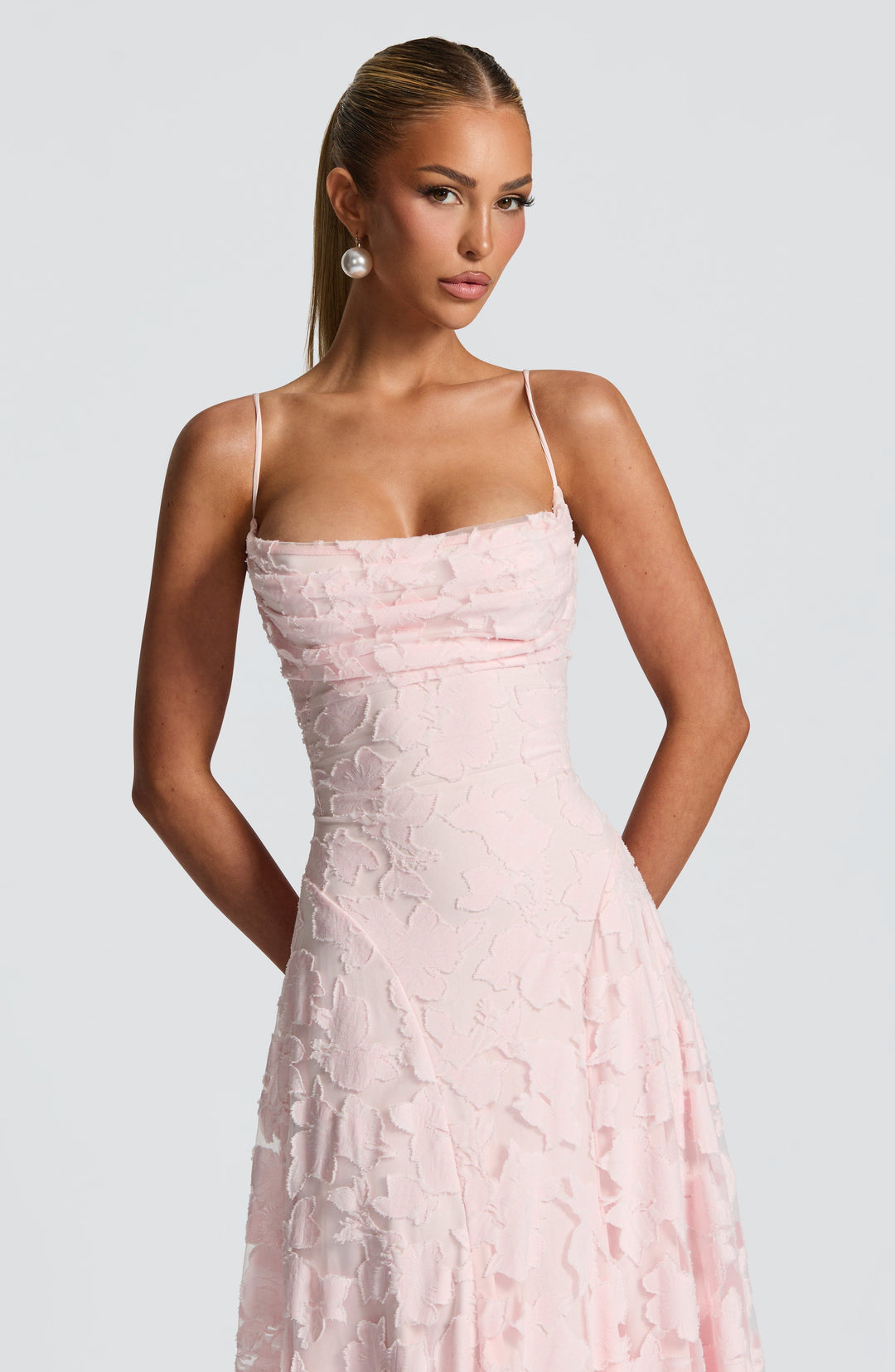 Kennedy | Maxi dress with cascading neckline