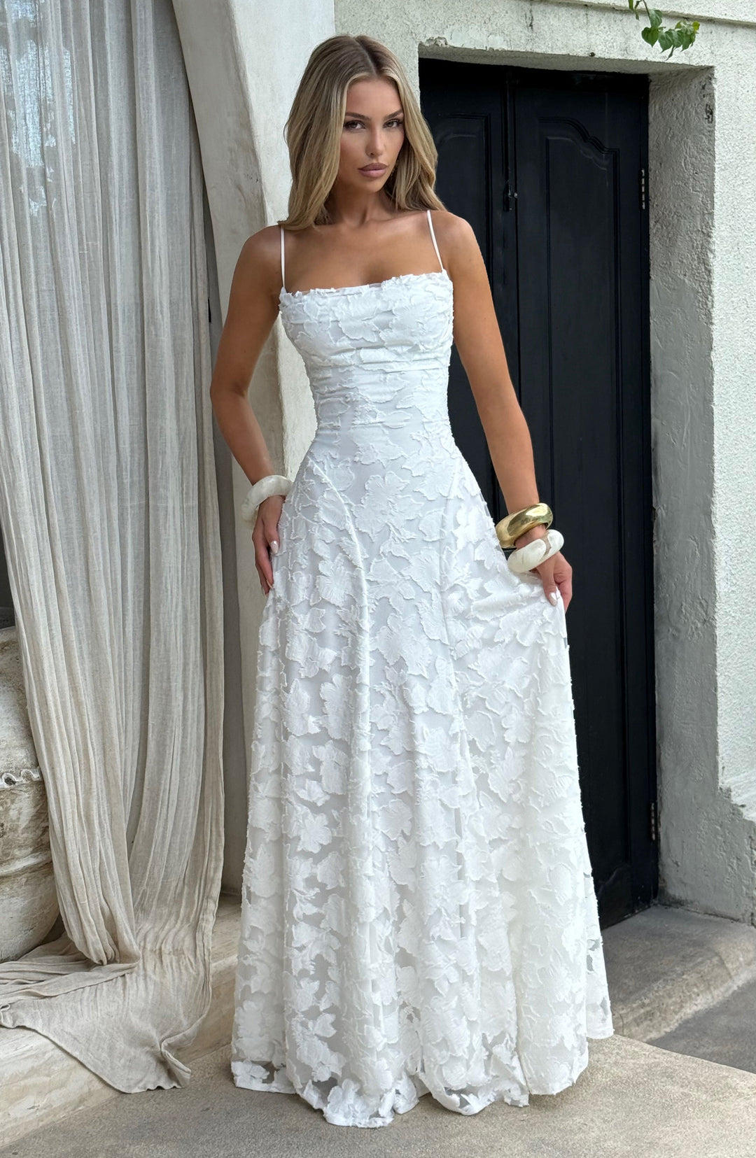 Kennedy | Maxi dress with cascading neckline
