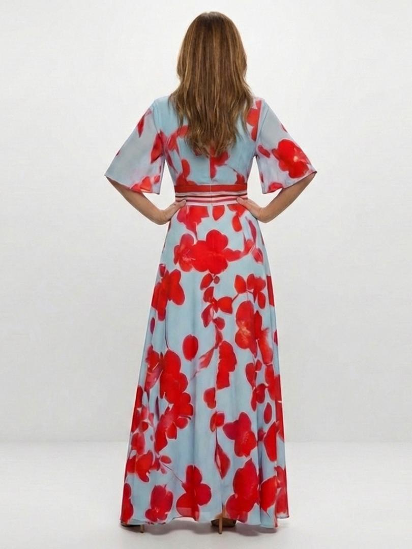 Sydney | Maxi dress with flowers and V-neck