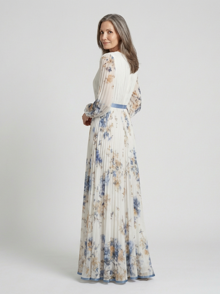 Riley | Maxi Floral Dress with Long Sleeves