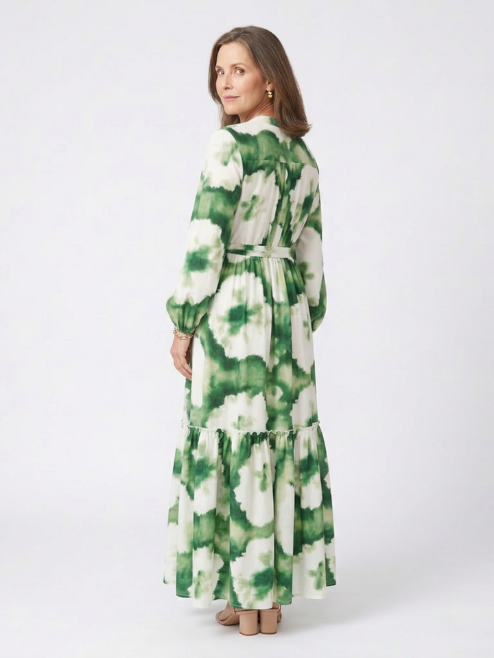 Nicole | Long Sleeve Maxi Dress with Tied Waist
