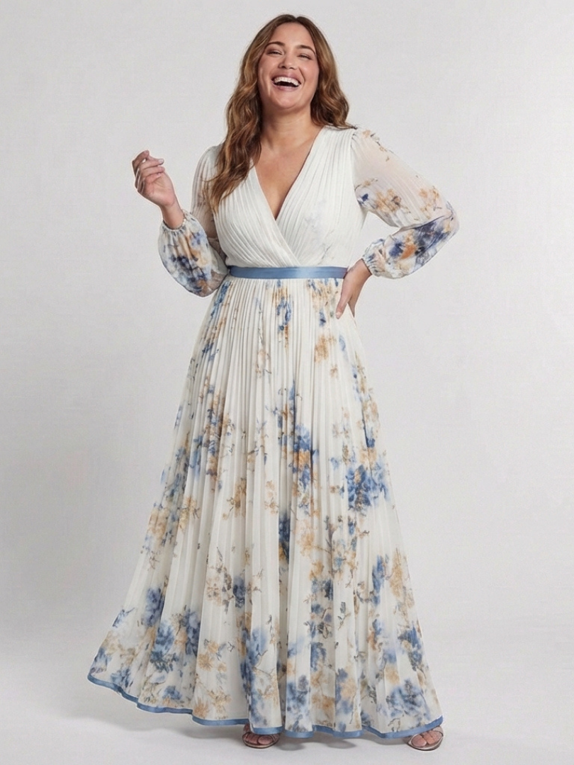 Riley | Maxi Floral Dress with Long Sleeves