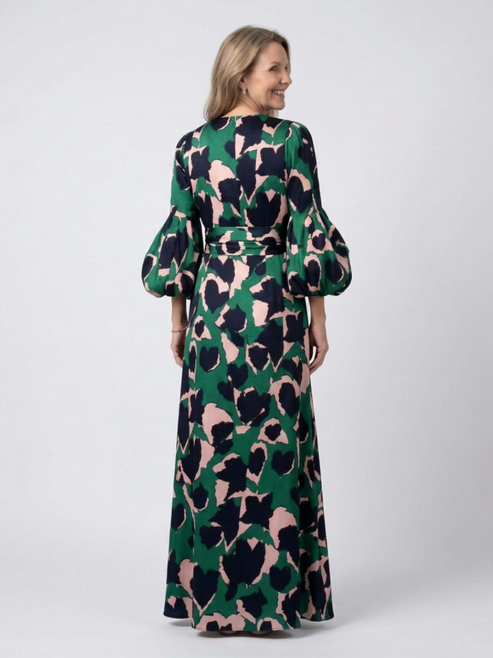 Anna | Maxi dress with long sleeves and tied waist