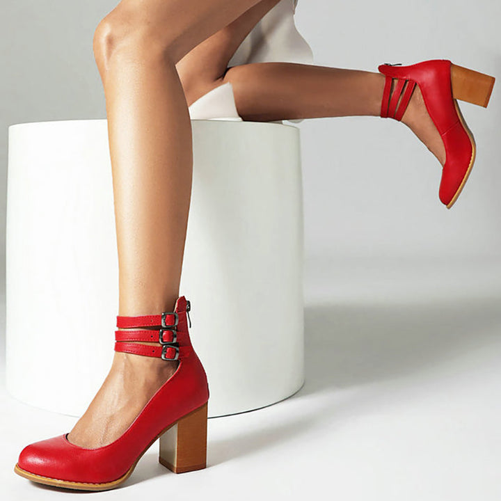 Casilda | Plain sandals with ankle strap and thick sole