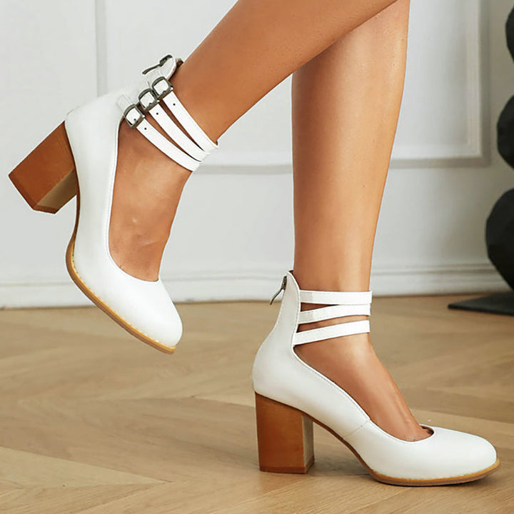 Casilda | Plain sandals with ankle strap and thick sole