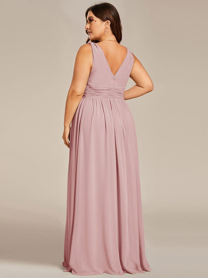 Vanessa | Sleeveless Pleated Party Dress with V-Neck