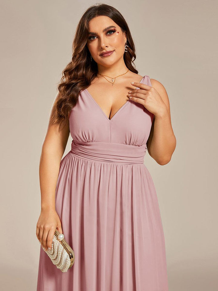 Vanessa | Sleeveless Pleated Party Dress with V-Neck